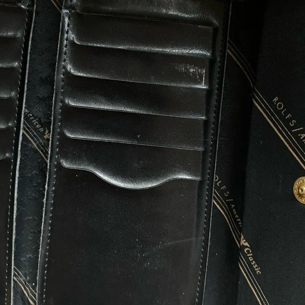 VTG Rolfs Black Leather Floral Wallet - Picture 11 of 12
